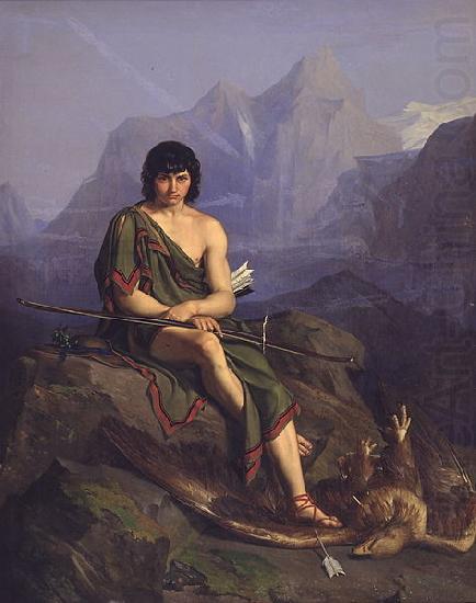 En bueskytte der hviler efter at have drabt en orn, Heinrich Eddelien